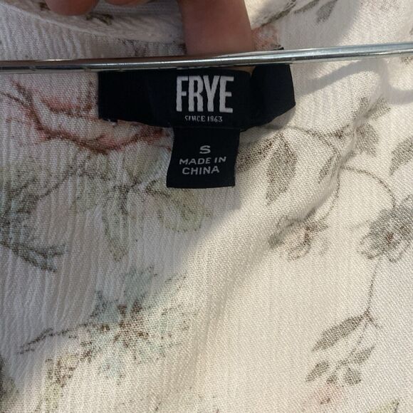 Women’s Frye Sleeveless Dress Ivory Floral Button Front maxi Dress Size Small - Picture 5 of 5